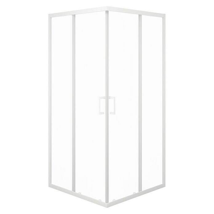 Aurlane Mampara de ducha esquinera Factory (L x An x Al: 90 x 90 x 200 cm, Revestido, Blanco, Espesor de vidrio: 6 mm, Ancho de entrada de 47 cm) | BAUHAUS