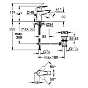 Grohe QuickFix Armatura za umivalnik Start Edge S  (Krom, Sijaj) | 3554 - Waschtischarmatur Marke | DAFA - Armaturen Marke | DAF - Armaturen Brausen | DA - Badausstattung/Bäderwelt | D - Sanitär | BAUHAUS