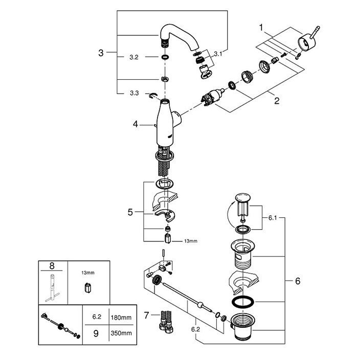 Grohe Essence New Waschtischarmatur (Mit Zugstange, Chrom, Glänzend)