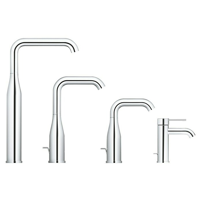 Grohe Essence New Wastafelkraan M-Size Chroom (Met trekstang, Chroom, Glanzend)