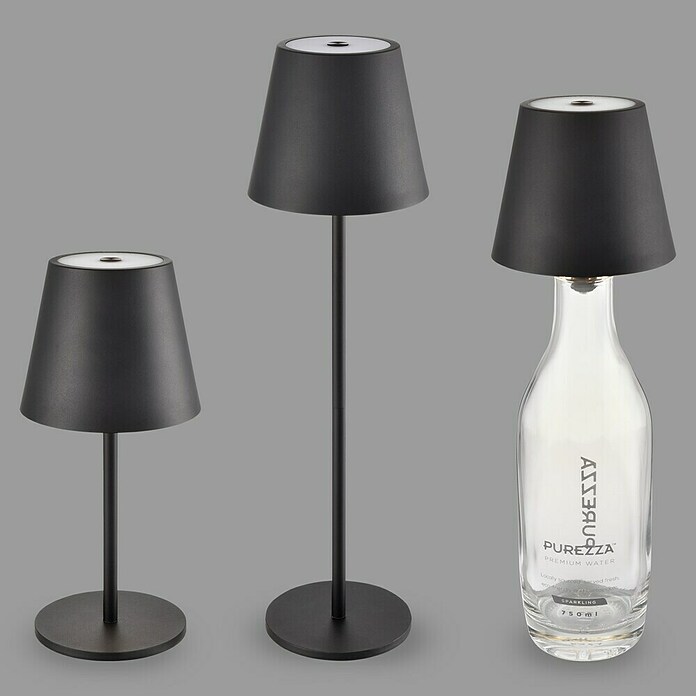 Akku-Tischleuchte Flaschenleuchte 3-in-1 (3,5 W, Schwarz, Mehrfarbig) | BAUHAUS