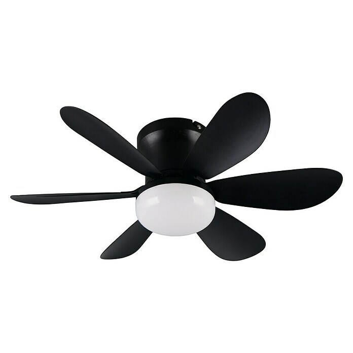 Trio Lighting Ventilador de techo Lund (Negro, 53 cm, 12 W, Blanco cálido) | BAUHAUS