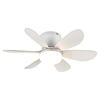 Trio Lighting Ventilador de techo Lund (Blanco, 53 cm, 12 W, Blanco cálido)