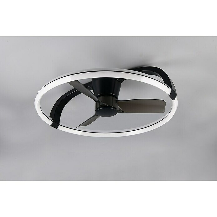 Trio Lighting Ventilador de techo Stockholm (Negro, 73 cm, 37 W, Blanco cálido) | BAUHAUS
