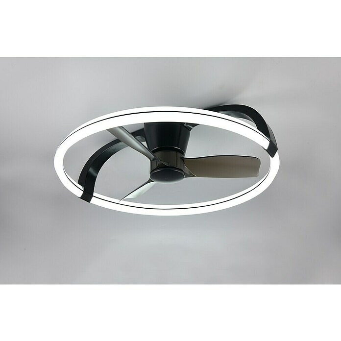 Trio Lighting Ventilador de techo Stockholm (Negro, 73 cm, 37 W, Blanco cálido) | BAUHAUS