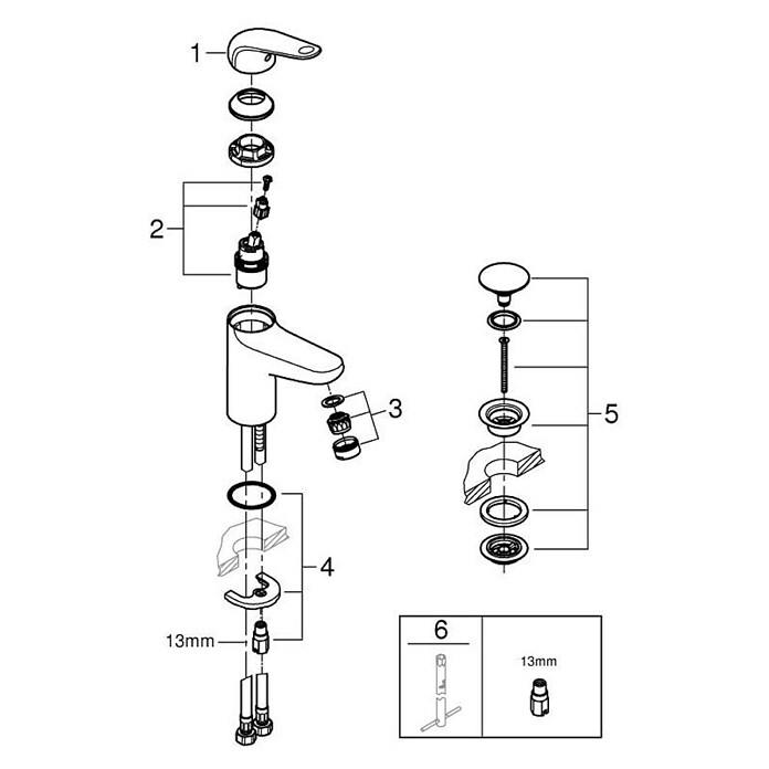 Grohe Swift Wastafelkraan S-Size (Chroom, Glanzend) | BAUHAUS