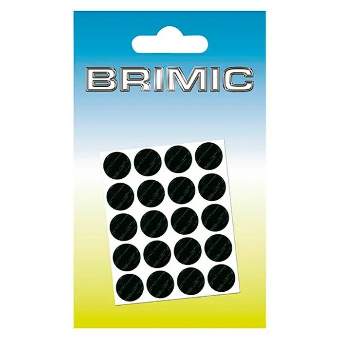 Micel Brimic Tapón embellecedor Negro poro - Diámetro: 13 mm, Pegado, 20 ud. - Paquete de almohadillas Brimic, almohadillas negras redondas diseñadas para reducir el ruido y la vibración. Ideal para muebles y electrodomésticos.
