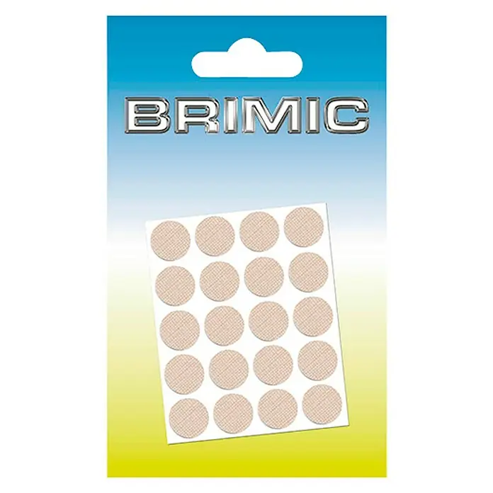 Micel Brimic Tapón embellecedor Textil beige - Diámetro: 13 mm, Pegado, 20 ud. - Blíster de parches para el acné BrimiC, diseñados para cubrir los granos y promover la curación. Los parches son de color piel y discretos.