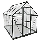 Palram Gewächshaus Hybrid (2,47 x 1,85 x 2,08 m, 0,7 mm, Polycarbonat, Anthrazit)