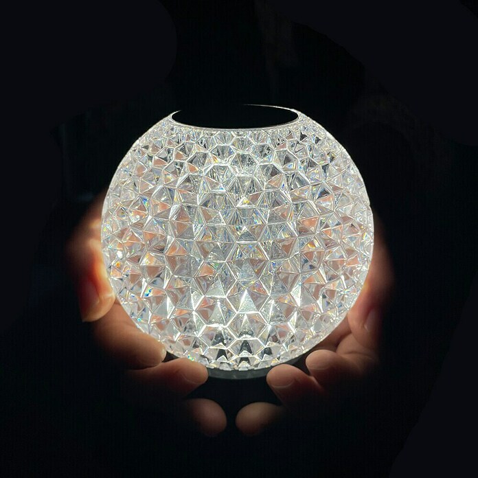 Akumulatorska namizna svetilka Crystal  (1 W, Do x Š x V: 11 x 11 x 11 cm, Topla bela) | 3111 - Akkuleuchte dekorativ | CAJB - Outdoorleuchten Akku | CAJ - Outdoorleuchten | CA - Beleuchtung | C - Elektro | BAUHAUS
