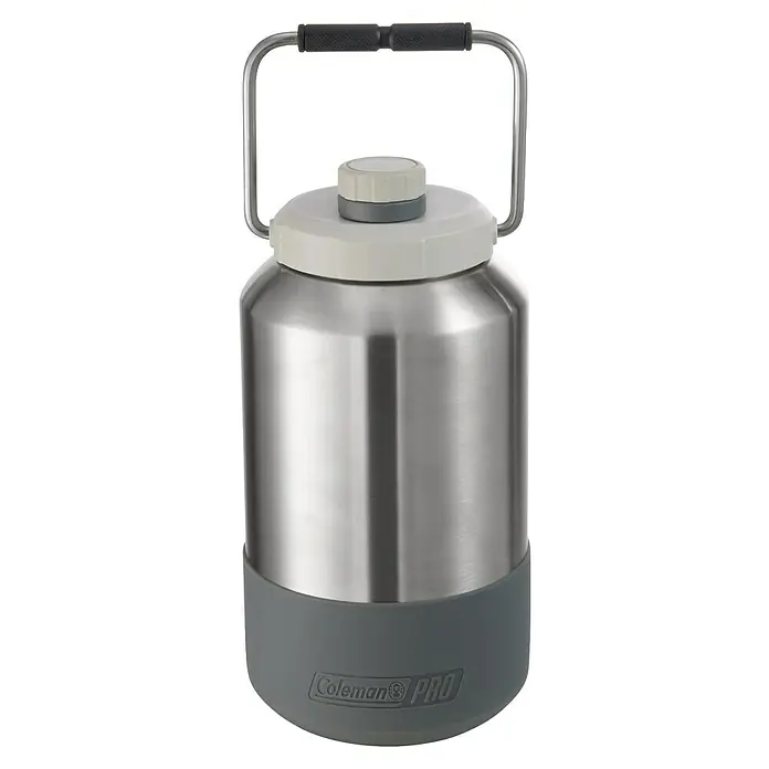 Coleman Termo Jug Pro - 3,7 l, Silicona - Enfriador de bebidas Coleman Pro. Esta jarra de acero inoxidable mantiene las bebidas frías o calientes durante horas, con asa y tapa.