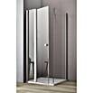 GEO Hit Eckdusche (100 x 100 x 202,2 cm, Unbeschichtet, DIN Anschlag: Links, Stärke: 6 mm, Silber)
