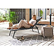 Gartenliege (L x B x H: 181 x 54,5 x 33,5 cm, Dunkelgrau, Stahl, Klappbar) | BAUHAUS
