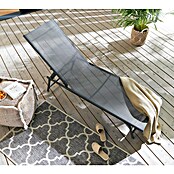 Gartenliege (L x B x H: 181 x 54,5 x 33,5 cm, Dunkelgrau, Stahl, Klappbar) | BAUHAUS