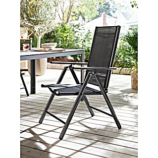 Garten-Positionssessel Maja (B x T x H: 55 x 68 x 106 cm, Anthrazit/Schwarz, Rückenlehne verstellbar)