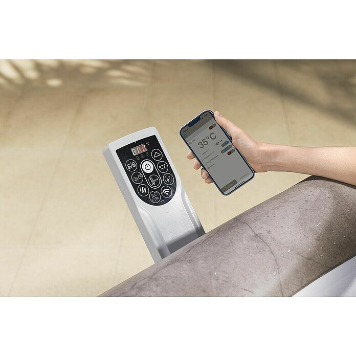Bestway Lay-Z-Spa Opblaasbare jacuzzi Rome Smart AirJet 6 (180 x 180 x 71 cm, 840 l, Marmerlook) | BAUHAUS