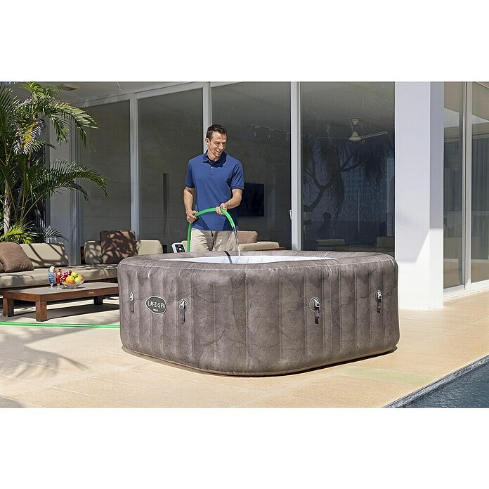 Bestway Lay-Z-Spa Opblaasbare jacuzzi Rome Smart AirJet 6 (180 x 180 x 71 cm, 840 l, Marmerlook) | BAUHAUS