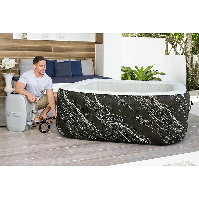 Bestway Lay-Z-Spa Opblaasbare jacuzzi Hollywood Luxe AirJet 6 (Zwart, 908 l) | BAUHAUS