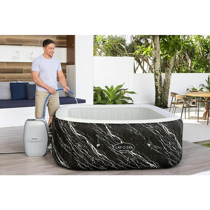 Bestway Lay-Z-Spa Opblaasbare jacuzzi Hollywood Luxe AirJet 6 (Zwart, 908 l) | BAUHAUS
