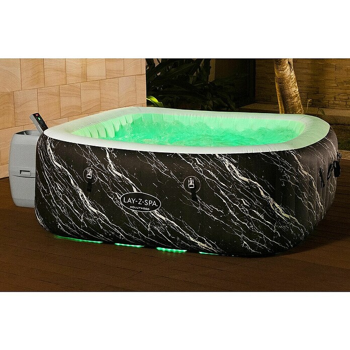 Bestway Lay-Z-Spa Opblaasbare jacuzzi Hollywood Luxe AirJet 6 (Zwart, 908 l) | BAUHAUS