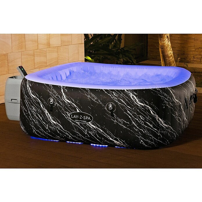Bestway Lay-Z-Spa Opblaasbare jacuzzi Hollywood Luxe AirJet 6 (Zwart, 908 l) | BAUHAUS