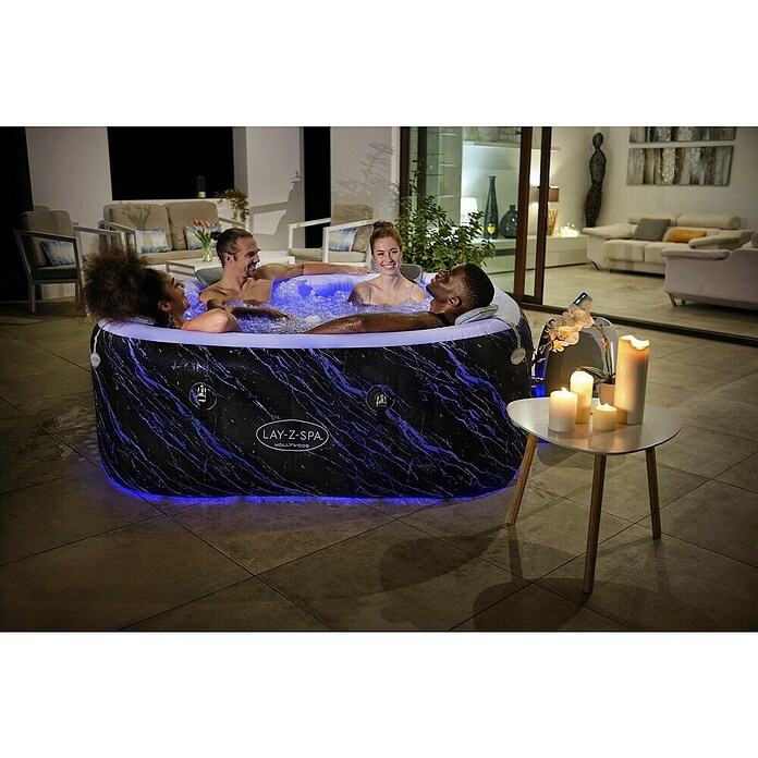 Bestway Lay-Z-Spa Opblaasbare jacuzzi Hollywood Luxe AirJet 6 (Zwart, 908 l) | BAUHAUS
