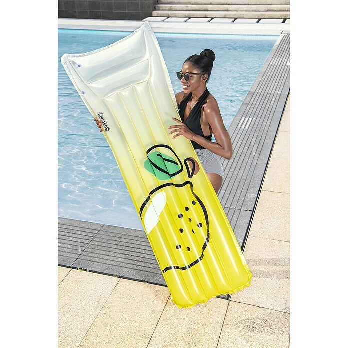 Bestway Luchtbed Squeezed Lemon Floating Mat (l x b x h: 170 x 54 x 15 cm, Geel, 2 luchtkamers) | BAUHAUS