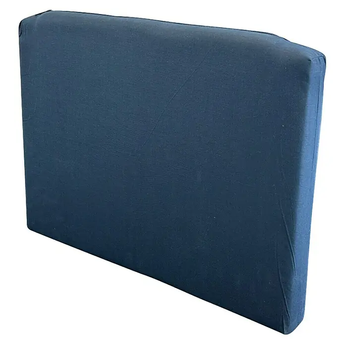 Promadino Auflagenbox Patrick - 56 x 43 x 56 cm, Holz, Natur, Mit Auflage, Mit Sitzfunktion - Blaues, rechteckiges Sofakissen mit abgerundeten Kanten, ideal für zusätzlichen Komfort und Stil im Wohnzimmer.