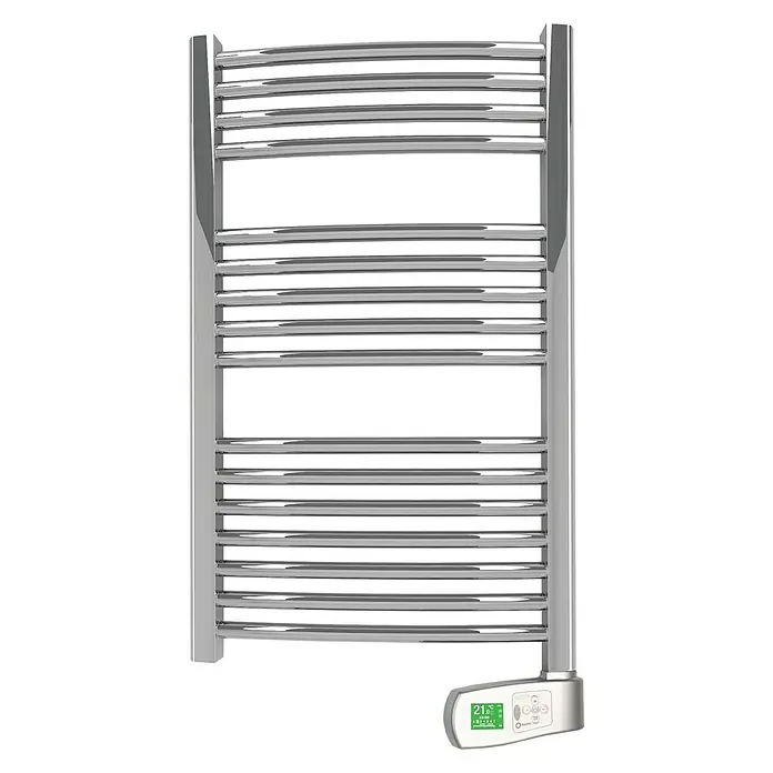 Rointe Radiador toallero eléctrico Sygma - An x Al: 50 x 90 cm, 300 W, Cromo - Un elegante toallero calefactable cromado con control digital, perfecto para toallas cálidas después de la ducha.