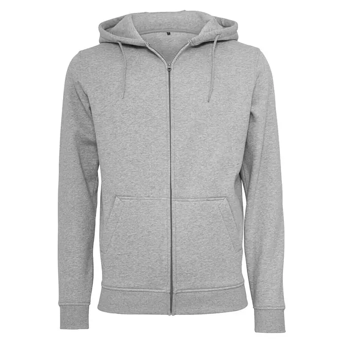 BYB Sweatjacke - Grau meliert, XL - Grauer Kapuzenpullover mit durchgehendem Reißverschluss und Kängurutaschen, ideal für lässige Tage oder zum Überziehen bei kühlerem Wetter.