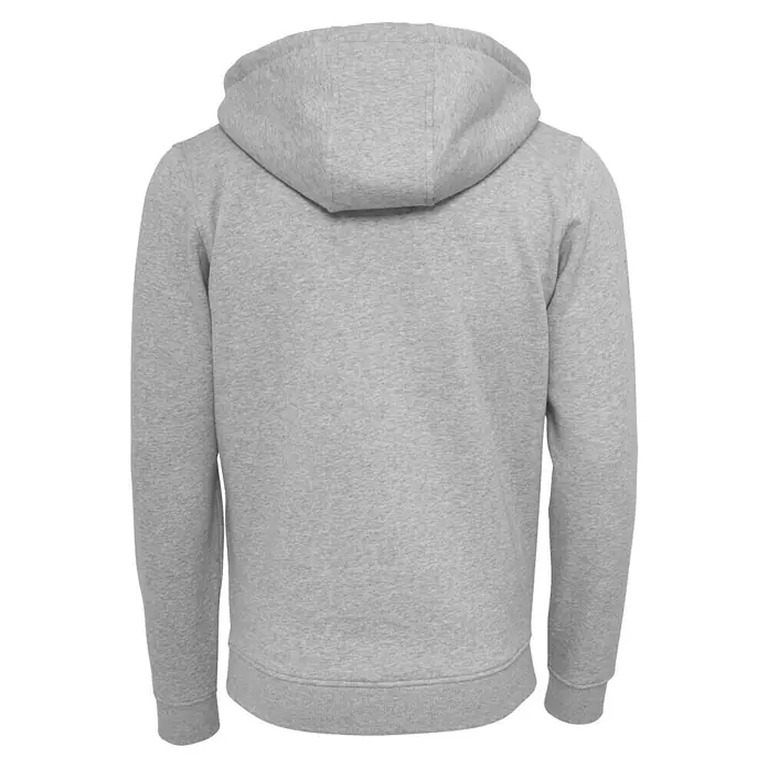 BYB Sweatjacke - Grau meliert, XL - Rückansicht eines grauen Kapuzenpullovers mit Kapuze. Der Hoodie ist schlicht und hat eine entspannte Passform, ideal für Alltagskleidung.