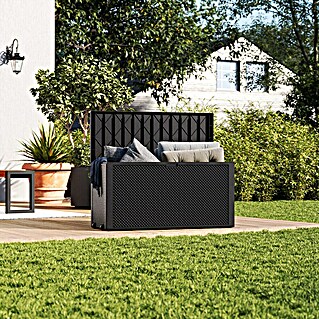 Keter Gartenbox Emily (L x B x H: 117,8 x 44,6 x 58 cm, Graphite, Kunststoff)