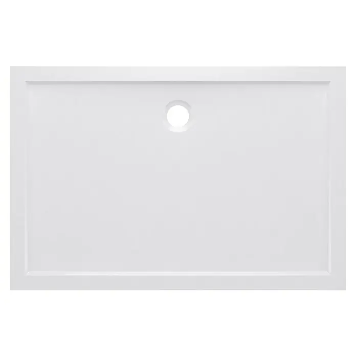 Aurlane Duschwanne Pure - L x B: 120 x 80 cm, Sanitäracryl, Weiß, Rechteckig - Weißes, rechteckiges Duschbecken mit mittigem Ablauf für moderne Badezimmer.