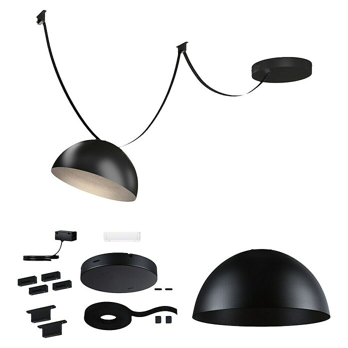 Paulmann ULine LED-Pendelleuchte rund Bol Set (14 W, Ø x L: 25 x 500 cm, Schwarz, Warmweiß) | BAUHAUS