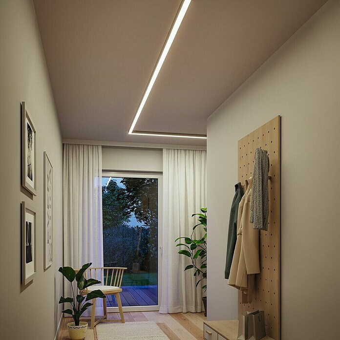 Paulmann Linion Stromeinspeisung Power Channel (100 x 4 x 4 cm, Chrom matt, Nicht Dimmbar) | BAUHAUS