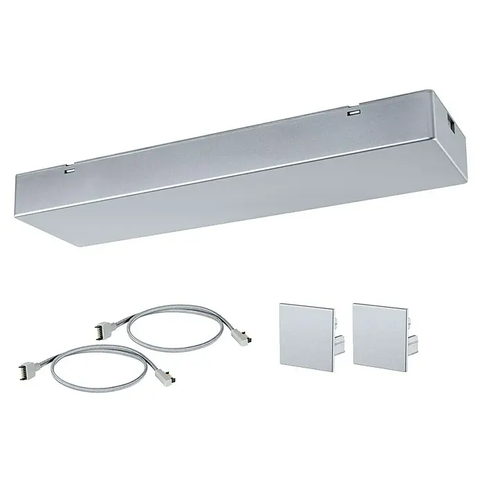 Paulmann Linion Stromeinspeisung Power Box - L x B x H: 10 x 36,5 x 4 cm, Chrom matt, Nicht Dimmbar, 120 W - Metallisches Deckenleuchten-System mit Kabeln und Montageteilen für eine moderne Innenraumbeleuchtung.