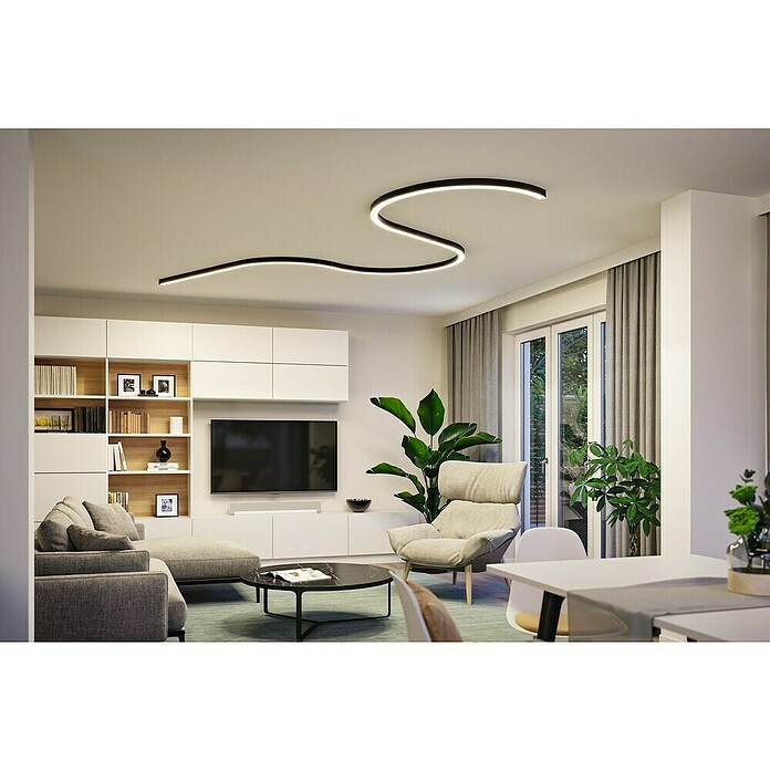Paulmann Linion Lichtkanal Kurve (Warmweiß, Signalschwarz, L x B x H: 53,5 x 4 x 4 cm) | BAUHAUS