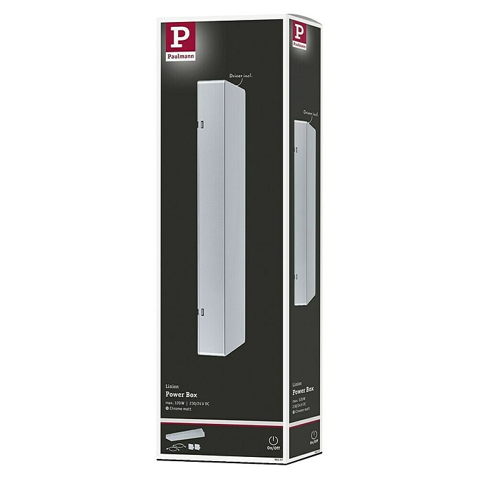 Paulmann Linion Stromeinspeisung Power Box (L x B x H: 10 x 36,5 x 4 cm, Chrom matt, Nicht Dimmbar, 120 W) | BAUHAUS