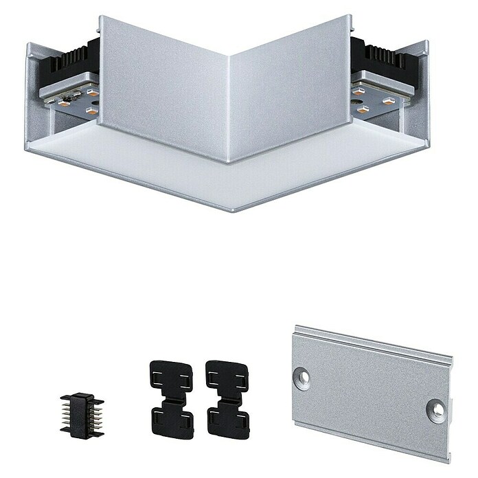 Paulmann Linion Lichtkanal Ecke (Warmweiß, Chrom matt, L x B x H: 10 x 10 x 4 cm) | BAUHAUS