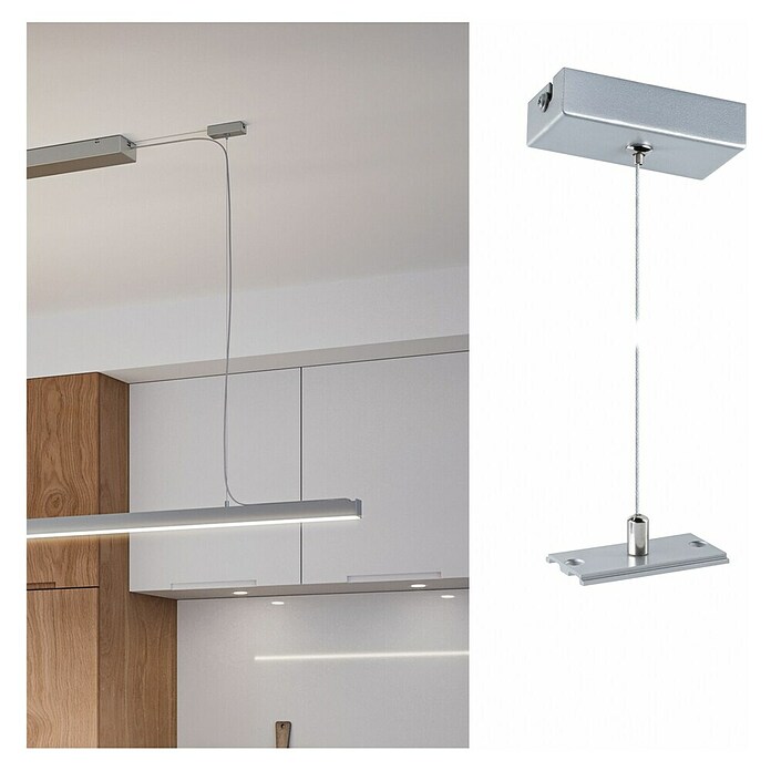 Paulmann Linion Abhängung Seil (L x B x H: 150 x 150 x 4 cm, Chrom matt) | BAUHAUS