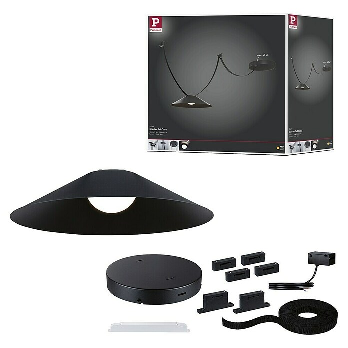 Paulmann ULine LED-Pendelleuchte rund Cone Set (14 W, Ø x H: 35 x 9 cm, Schwarz, Warmweiß) | BAUHAUS
