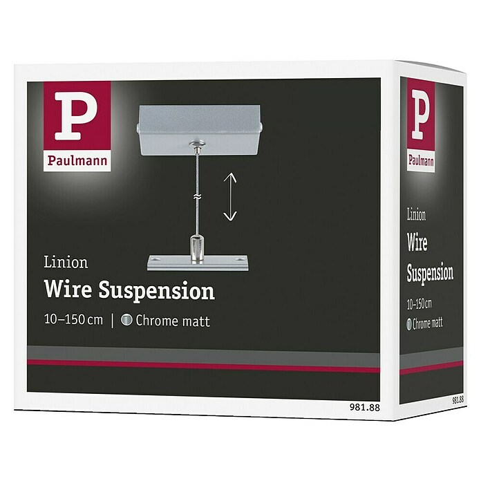 Paulmann Linion Abhängung Seil (L x B x H: 150 x 150 x 4 cm, Chrom matt) | BAUHAUS