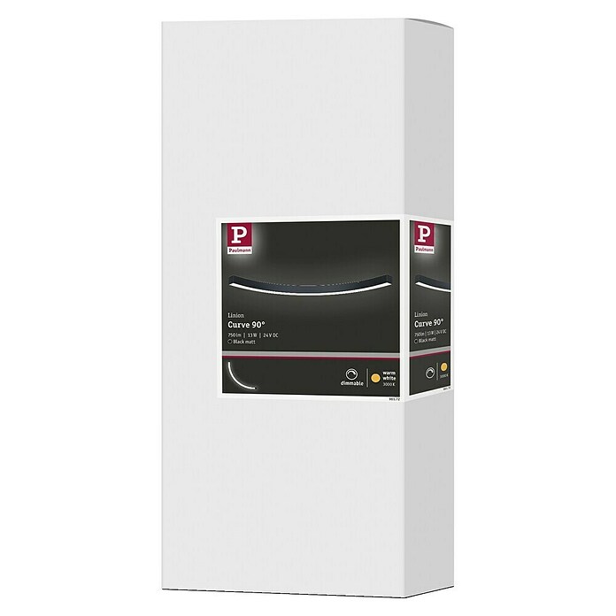 Paulmann Linion Lichtkanal Kurve (Warmweiß, Signalschwarz, L x B x H: 53,5 x 4 x 4 cm) | BAUHAUS