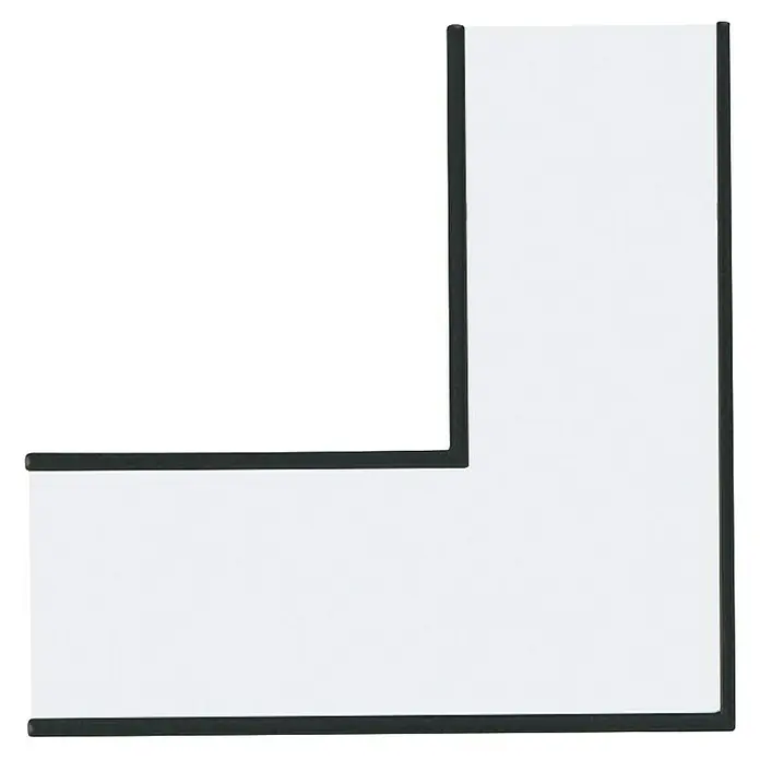 Paulmann Linion Lichtkanal Ecke - Warmweiß, Signalschwarz, L x B x H: 10 x 10 x 4 cm - Das L-förmige weiße Display mit dunklem Rahmen bietet eine einfache, aber effektive Präsentationsfläche für verschiedene Zwecke.
