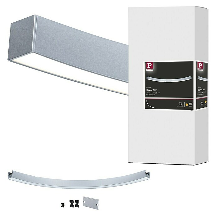 Paulmann Linion Lichtkanal Kurve (Warmweiß, Chrom matt, L x B x H: 53,5 x 4 x 4 cm) | BAUHAUS