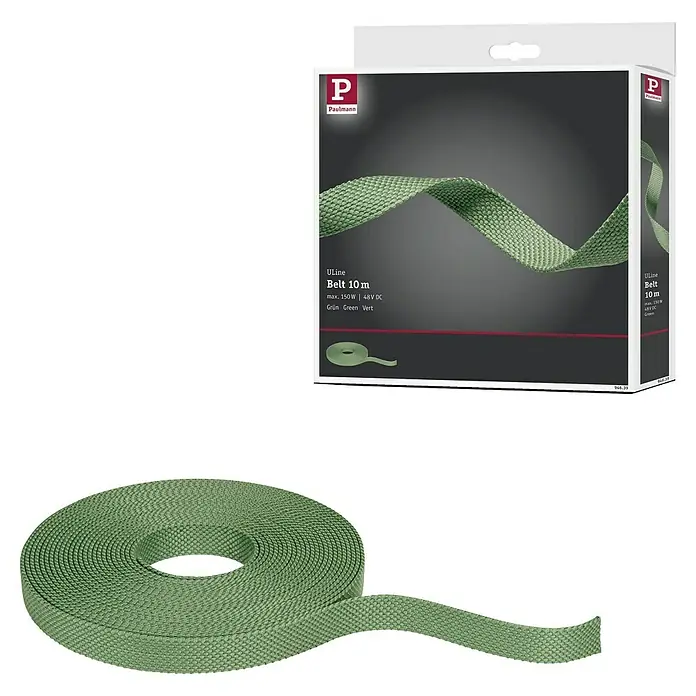 Paulmann ULine Gurtsystem - Länge: 10 m, Grün - Produktbild: Paulmann ULine LED-Gurt, 10m Länge, grün, max. 150W, 48V DC, ideal für die flexible Gestaltung von Beleuchtungssystemen.