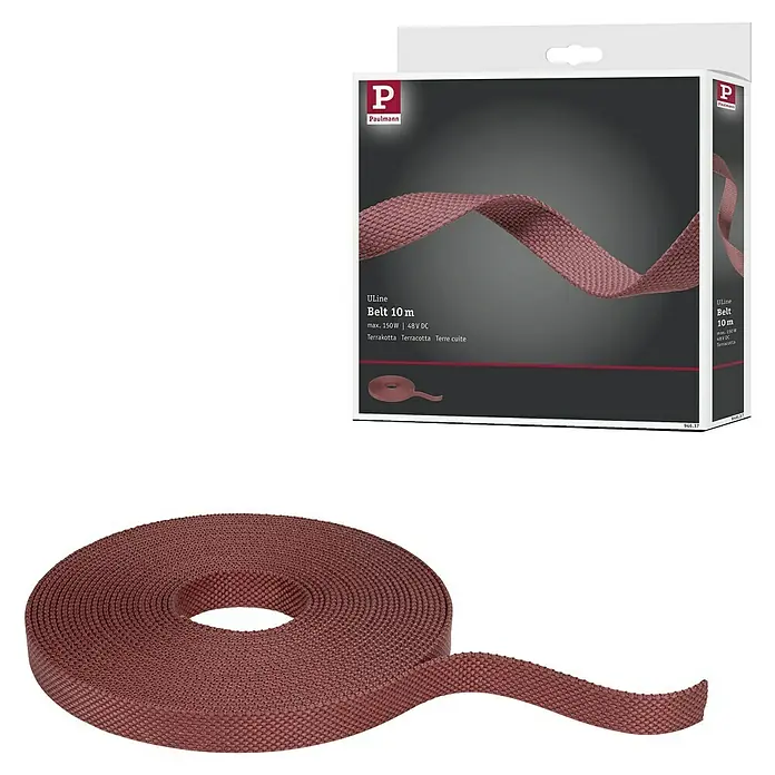 Paulmann ULine Gurtsystem - Länge: 10 m, Terracotta - Produktabbildung von Paulmann ULine Belt 10m in Terrakotta, ideal für flexible Lichtlösungen.