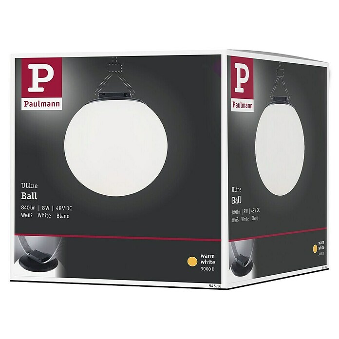 Paulmann ULine LED-Kugel Ball (8 W, Ø x H: 15 x 15,2 cm, Schwarz, Warmweiß) | BAUHAUS