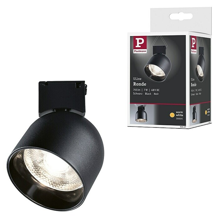 Paulmann ULine LED-Spotstrahler Ronde (7 W, Ø x H: 8,5 x 11 cm, Schwarz, Warmweiß) | BAUHAUS