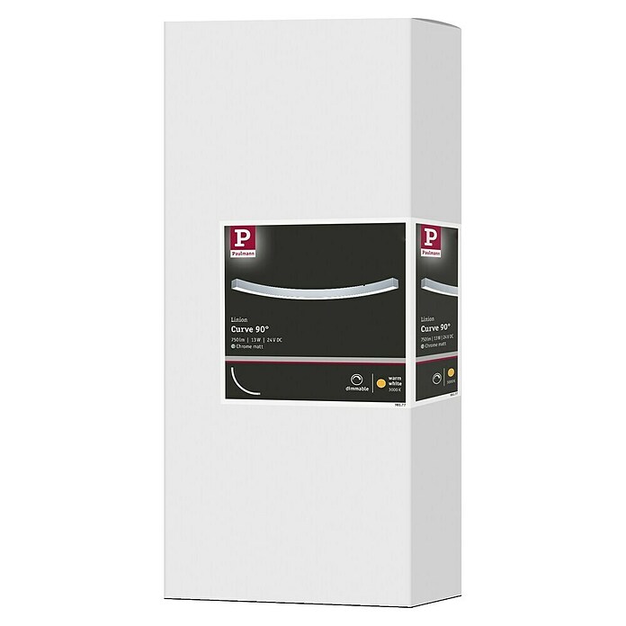 Paulmann Linion Lichtkanal Kurve (Warmweiß, Chrom matt, L x B x H: 53,5 x 4 x 4 cm) | BAUHAUS
